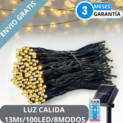SolarGlow® Luz navideña Con Panel Solar 13 metros